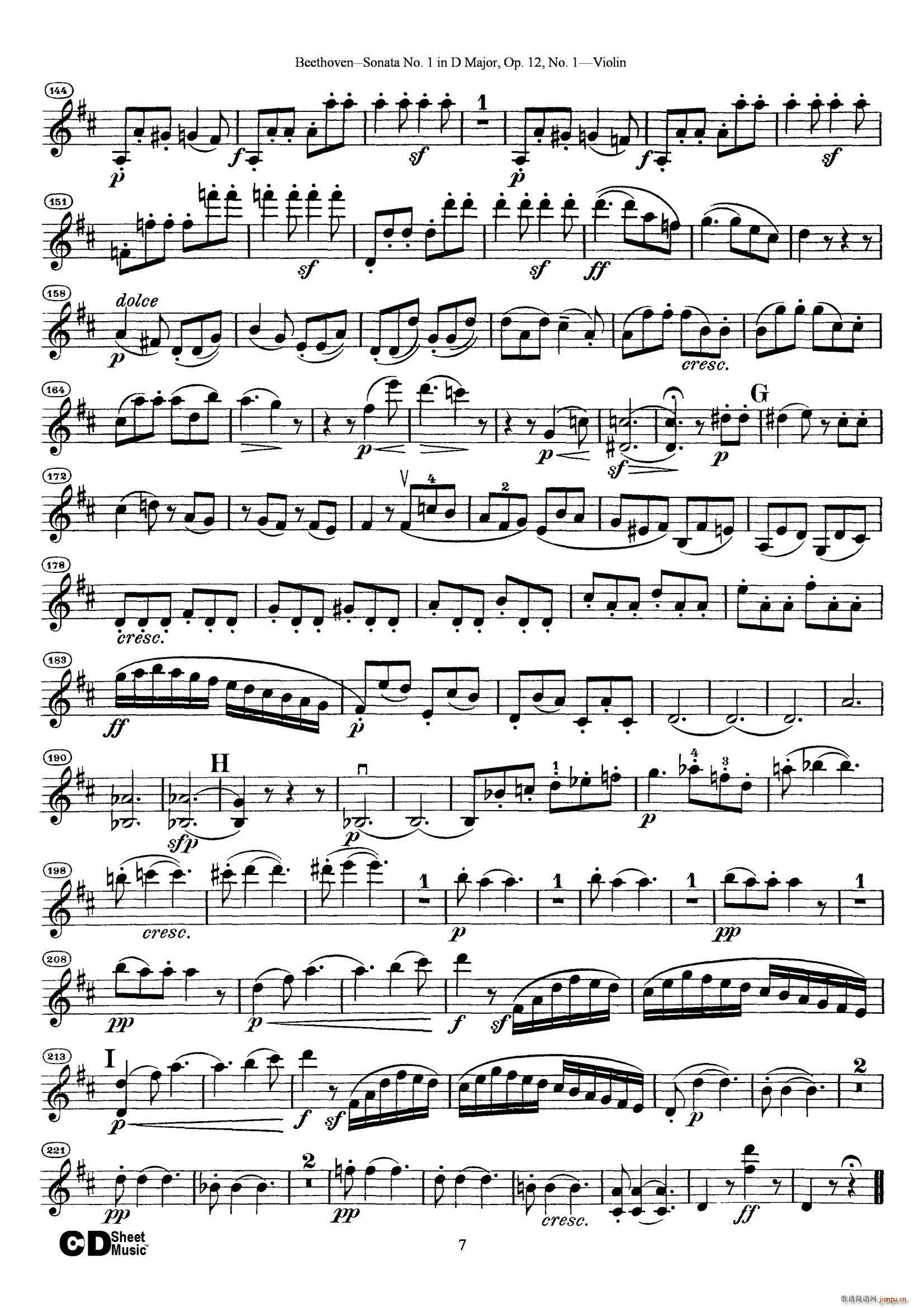 D大调第一小提琴奏鸣曲7