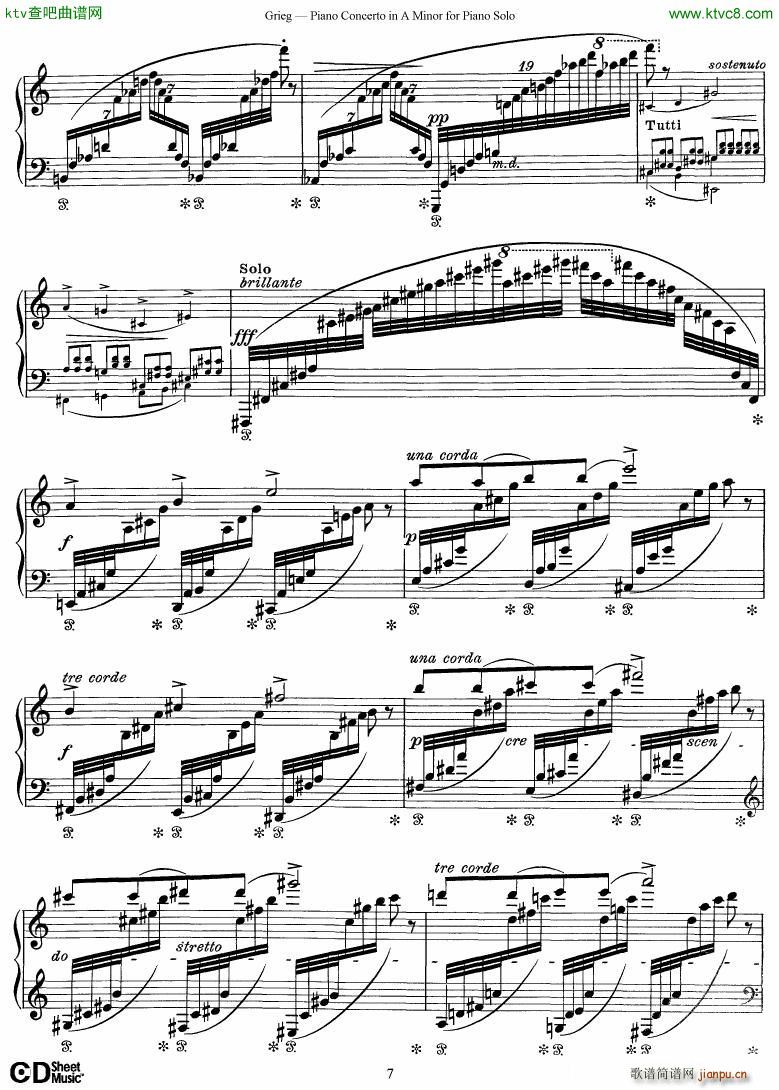 Piano Concerto in A minor Op 16 1868 rev 1907 piano solo arr7