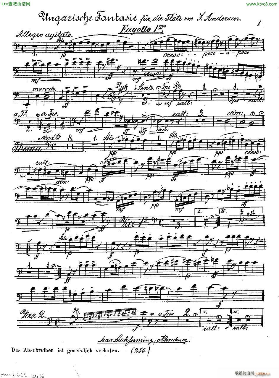 Andersen op 2 Ungarische Fantasie orch parts36