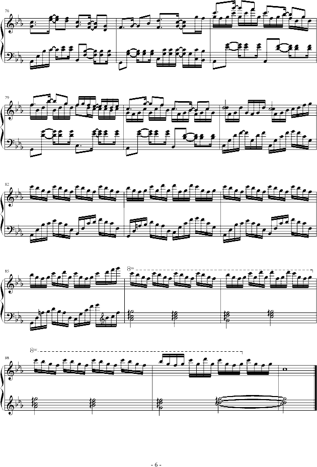 孤月华章(月行者)-钢琴谱(钢琴曲)-乐侠6