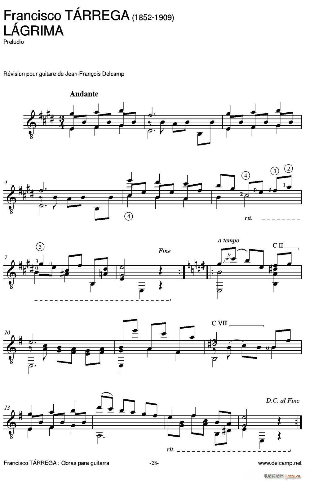 LAGRIMA（古典吉他）1
