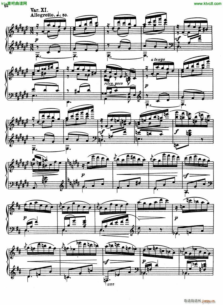 Glazunov Theme et Variations Op 7212