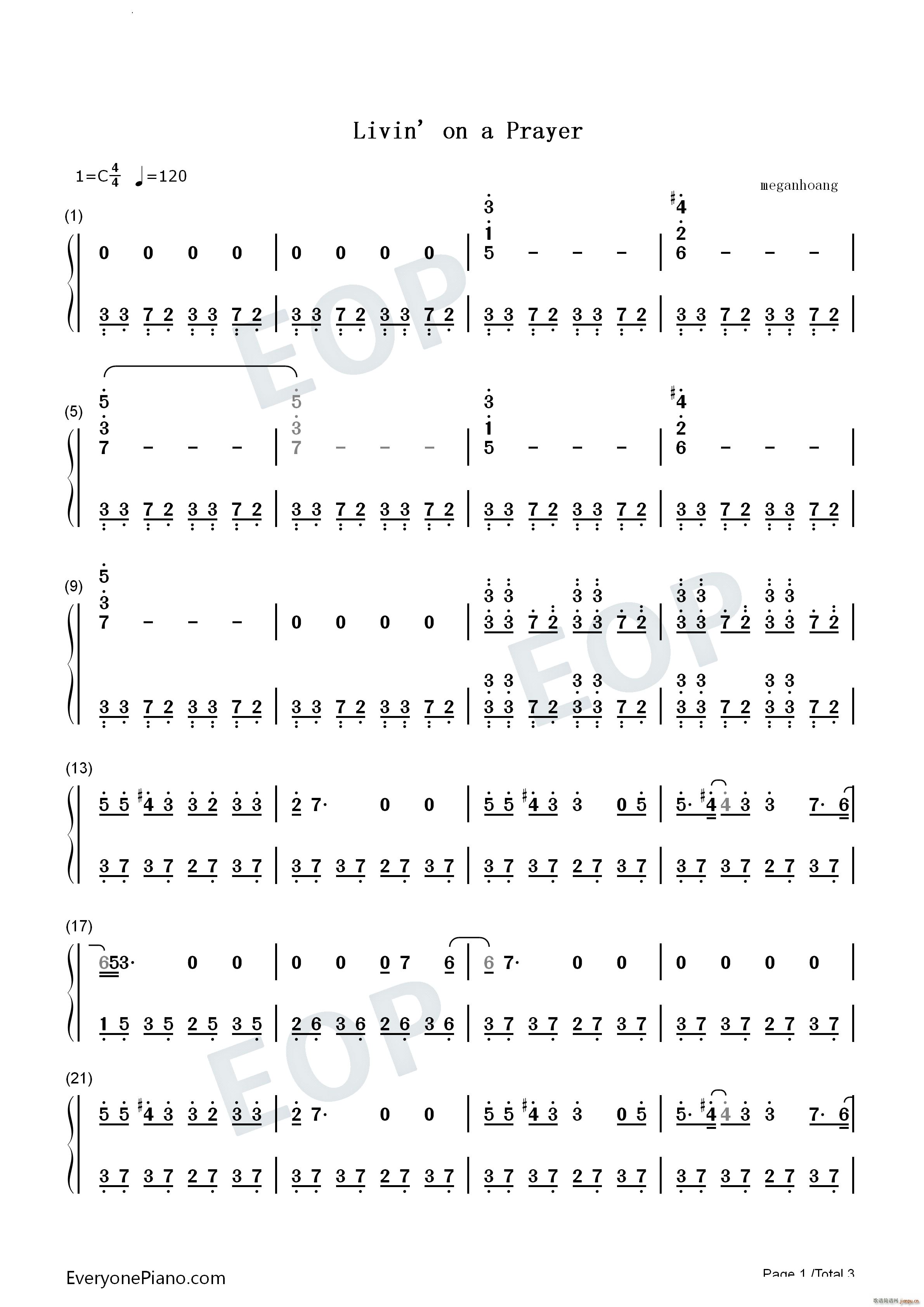 Livin on a Prayer 以祈祷为生简单版_Bon Jovi8