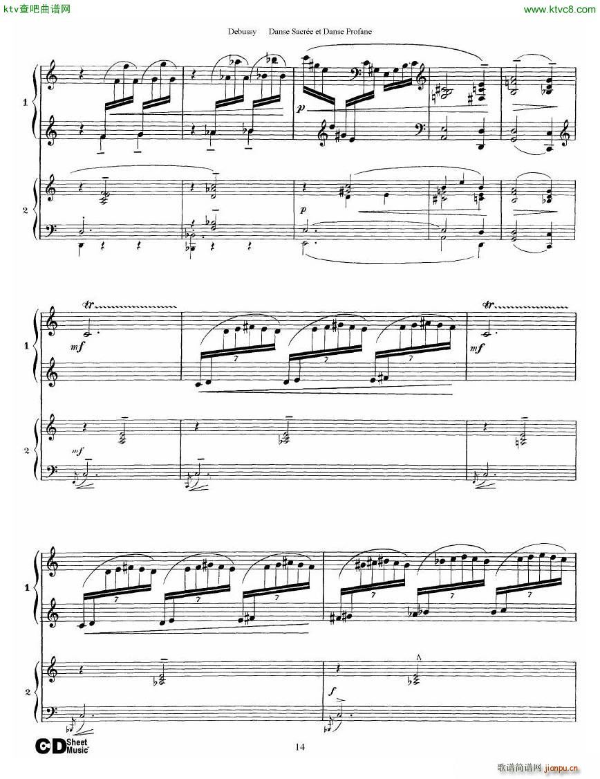 Debussy Danse Sacrée et Danse Profane 2 Piano s14