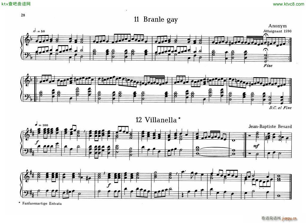 Organ Or Clavichord Old Pieces For7