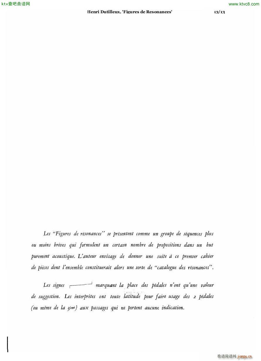 Dutilleux Figures de Résonances for Two Pianos6
