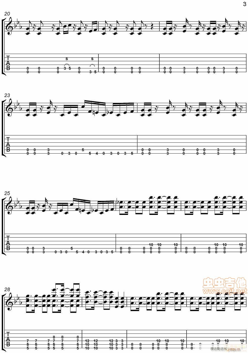 说传记谱-分享-Nickelback-because of you -节奏吉他谱_nickelback3