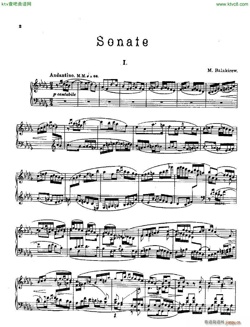 Balakirev Piano Sonata In B Flat Minor1