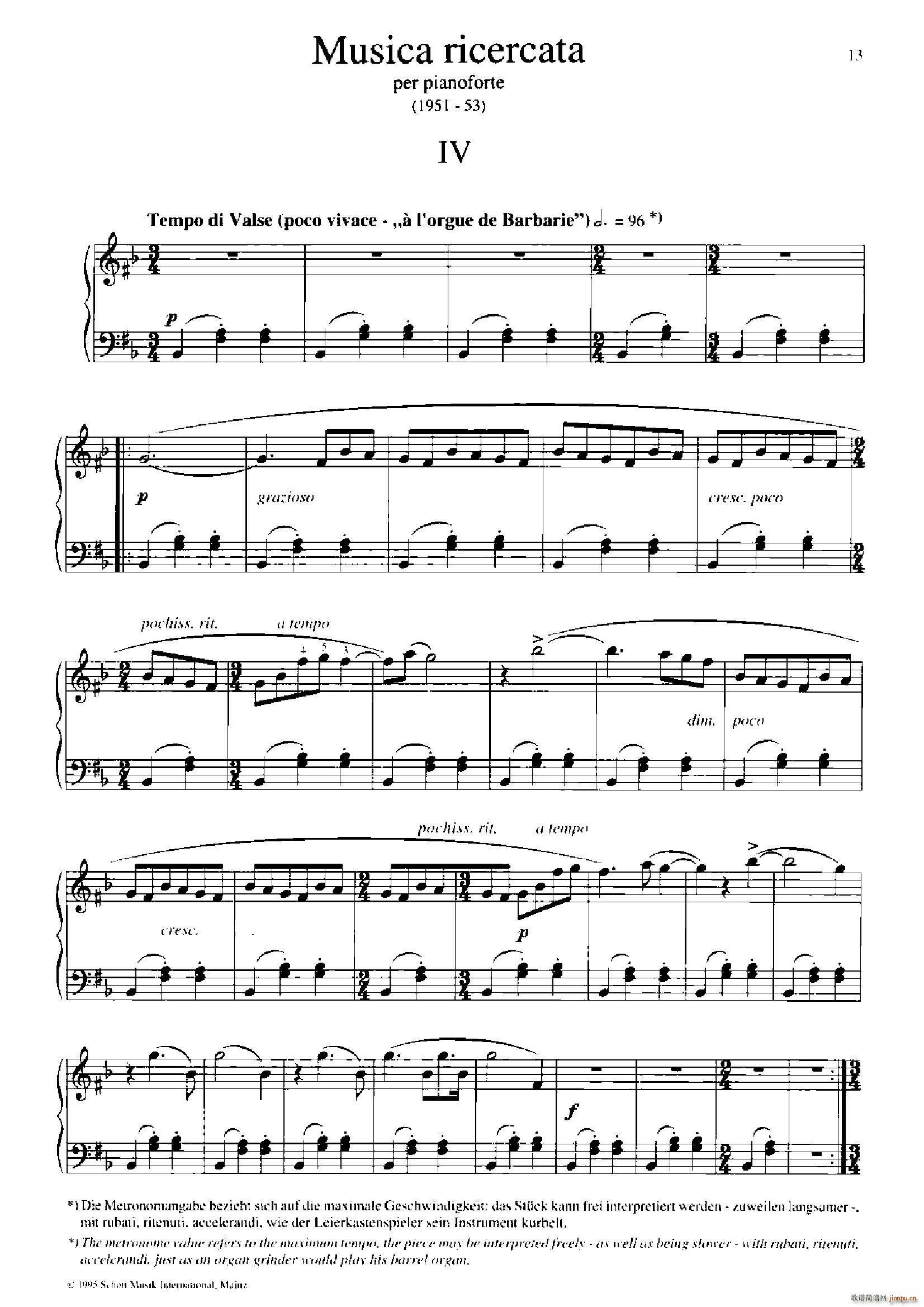Musica Ricercata(音乐习作 4)1