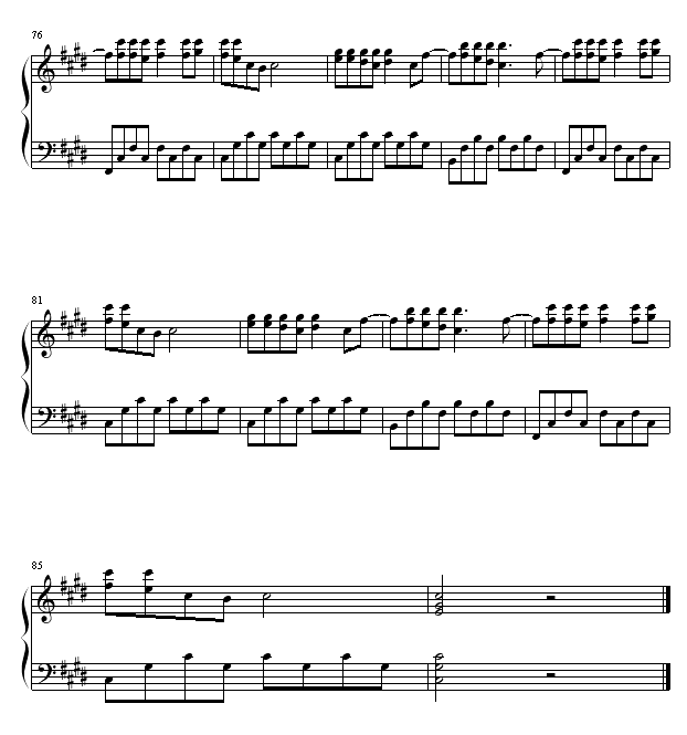 饿狼传说-钢琴谱(钢琴曲)-张学友4