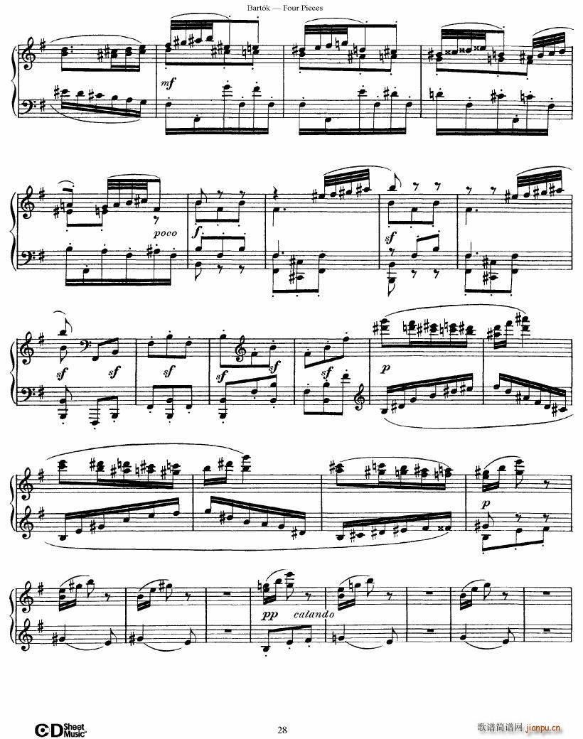 Bartok DD 71 Four Piano Pieces28