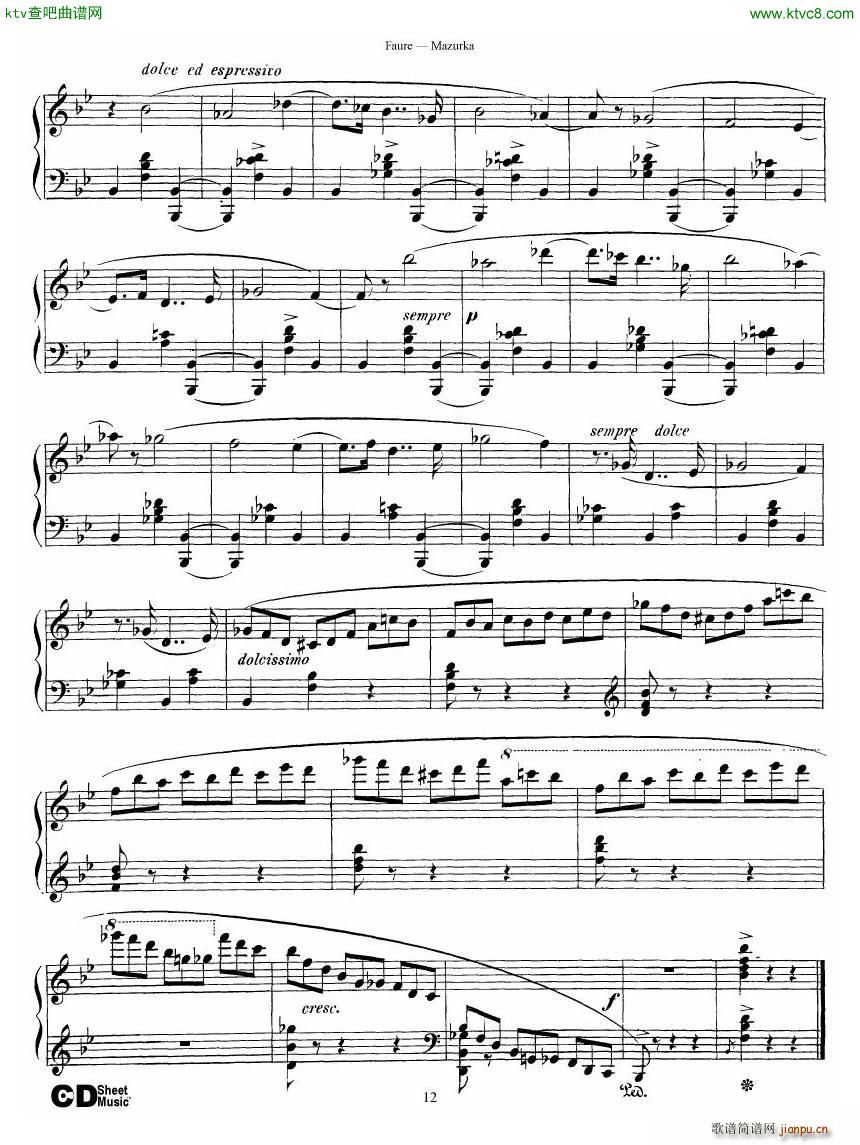 Faure Mazurka Op 3212