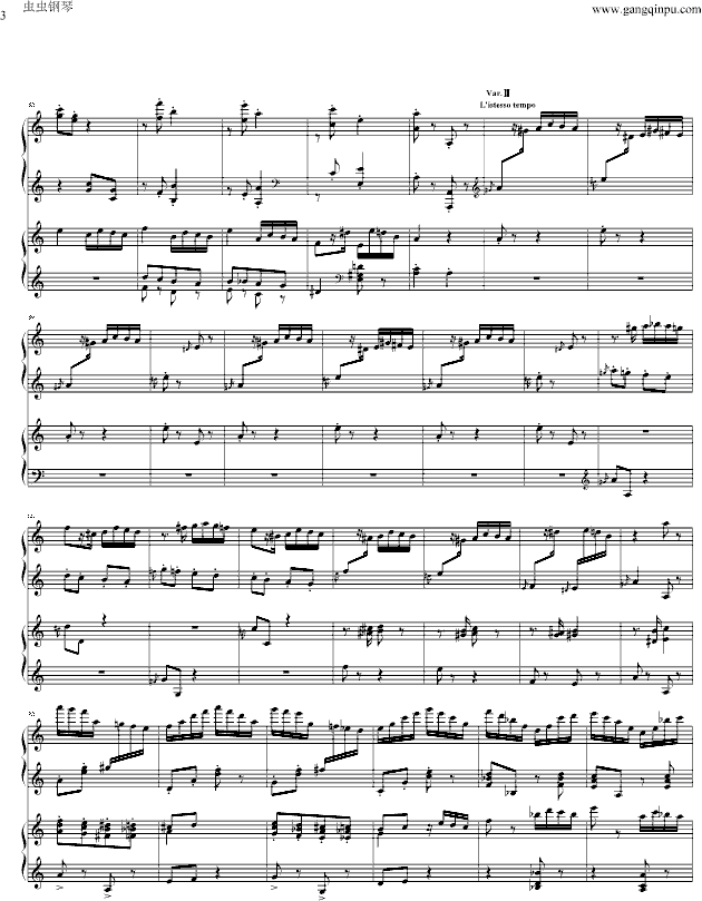 帕格尼尼主题狂想曲-（1~10变奏）-钢琴谱(钢琴曲)-拉赫马尼若夫3