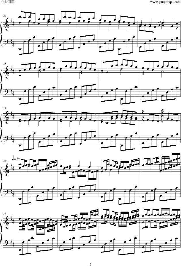 卡农二重奏-钢琴谱(钢琴曲)-帕赫贝尔-Pachelbel2