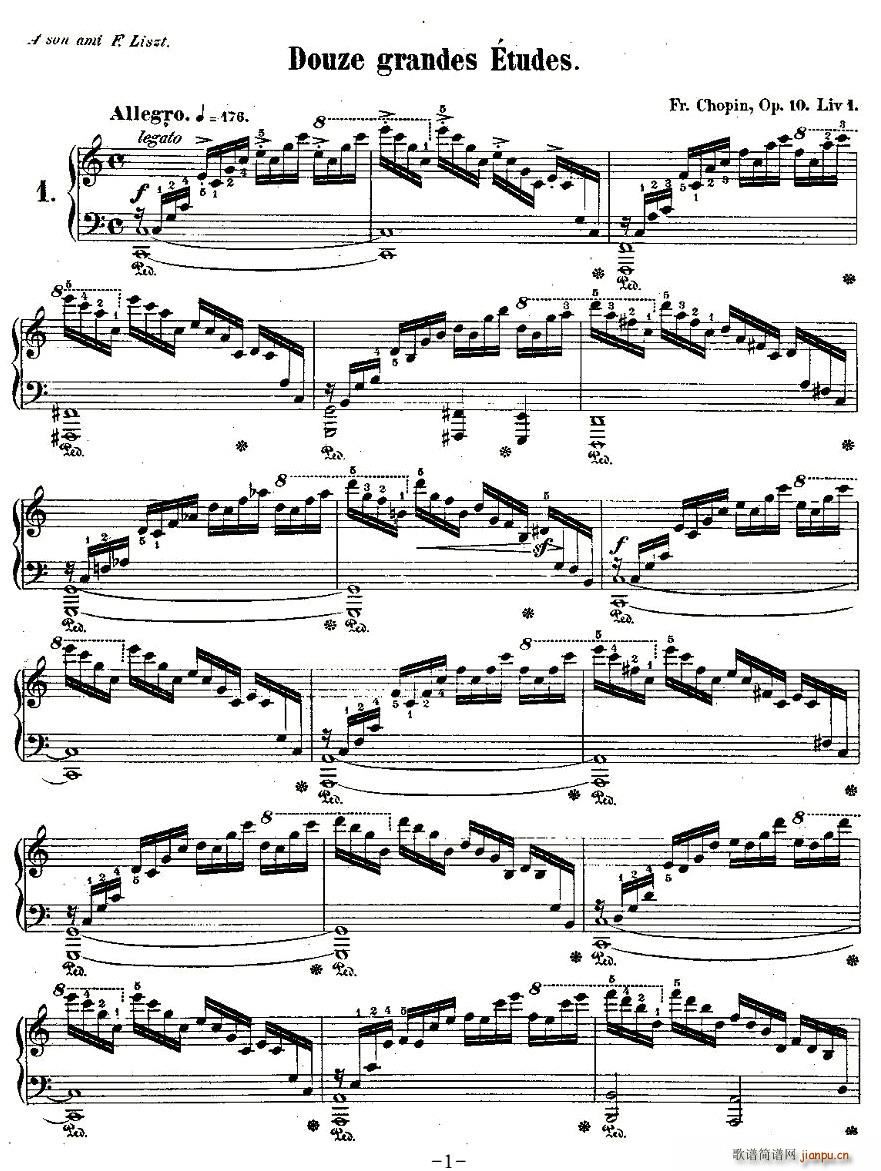 肖邦钢琴练习曲，Op.10之一1