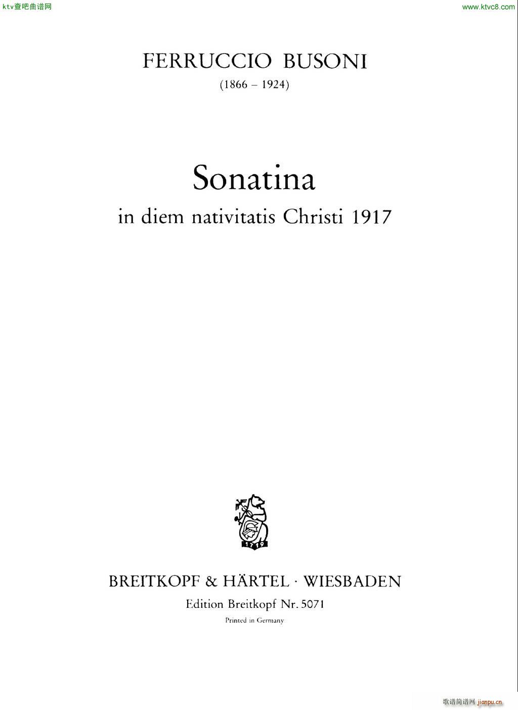 Busoni Sonatina in diem nativitatis Christi1