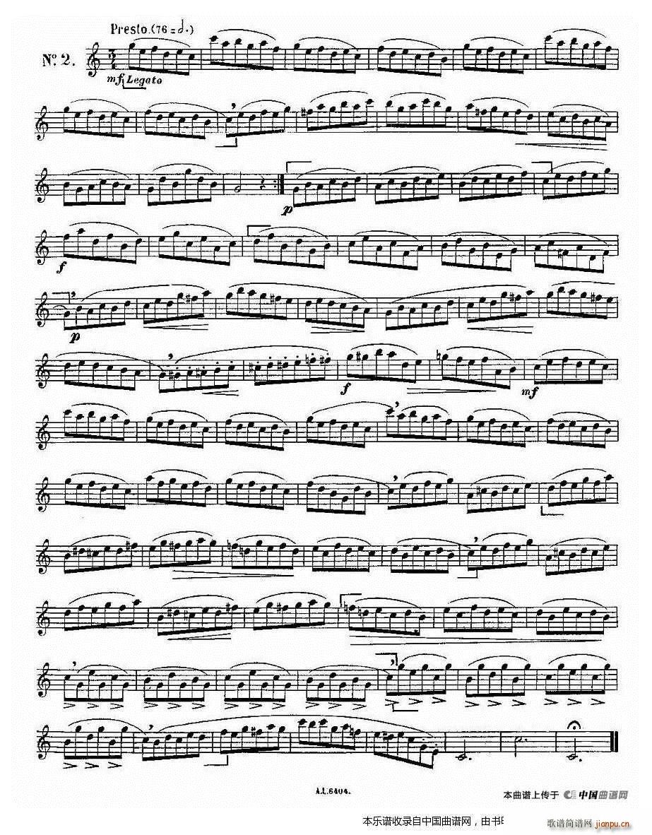 15首如歌的练习曲之1―5 长笛谱2