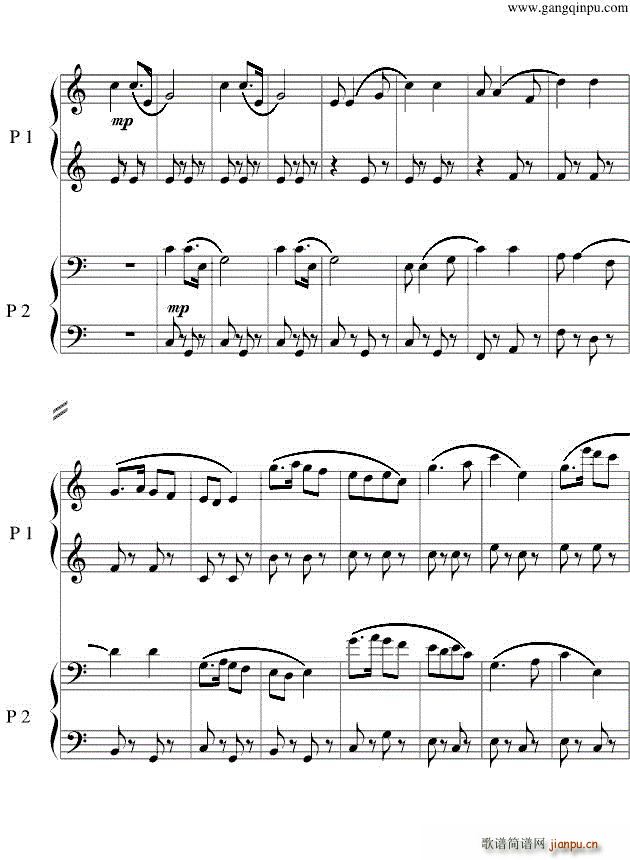 黄河狂想曲（四手联弹） 五线谱―_piano2ez4