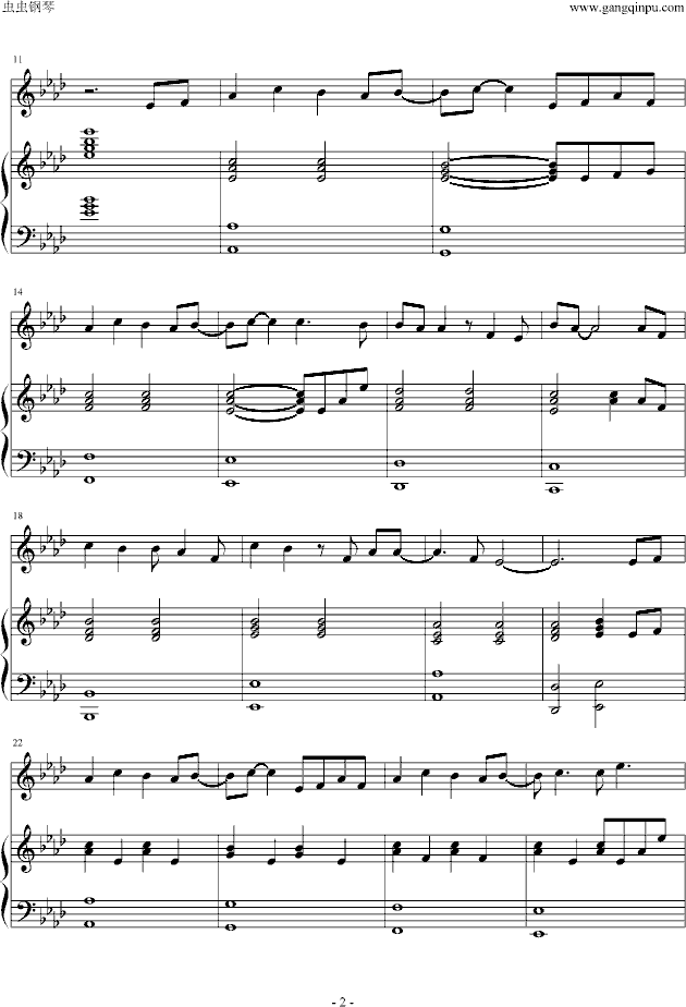 练习（弹唱版）-钢琴谱(钢琴曲)-刘德华2