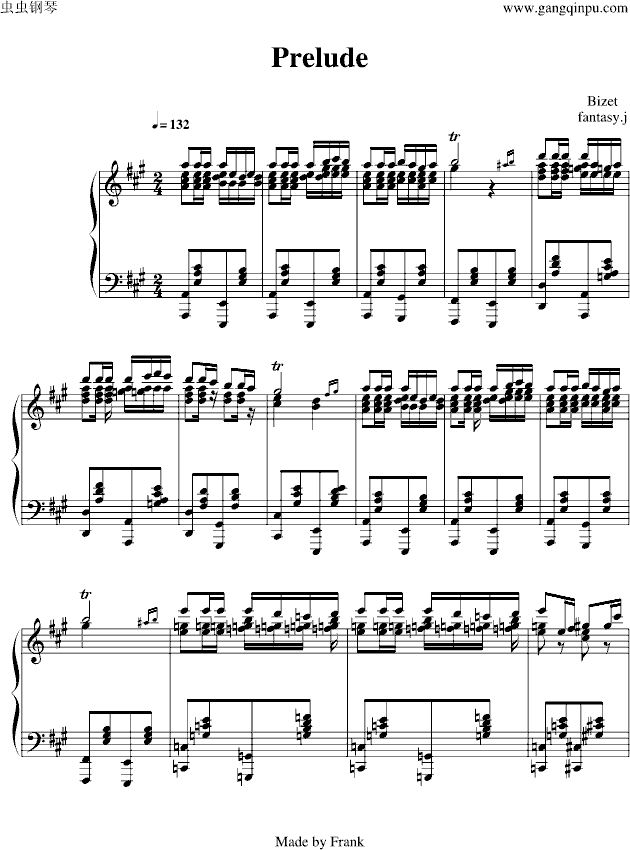 卡门序曲- 难度版-钢琴谱(钢琴曲)-比才-Bizet1
