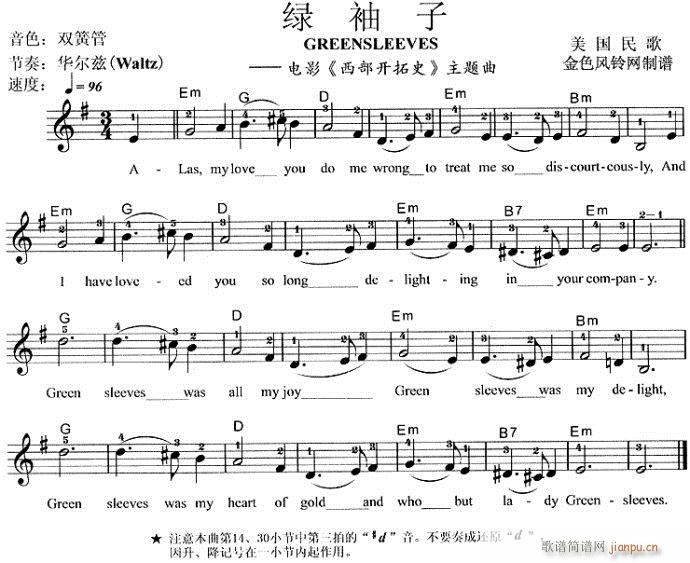 电子琴-绿袖子1