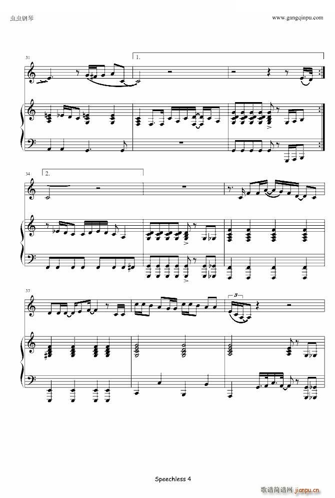 Speechless（原版琴谱）_LadyGaGa4