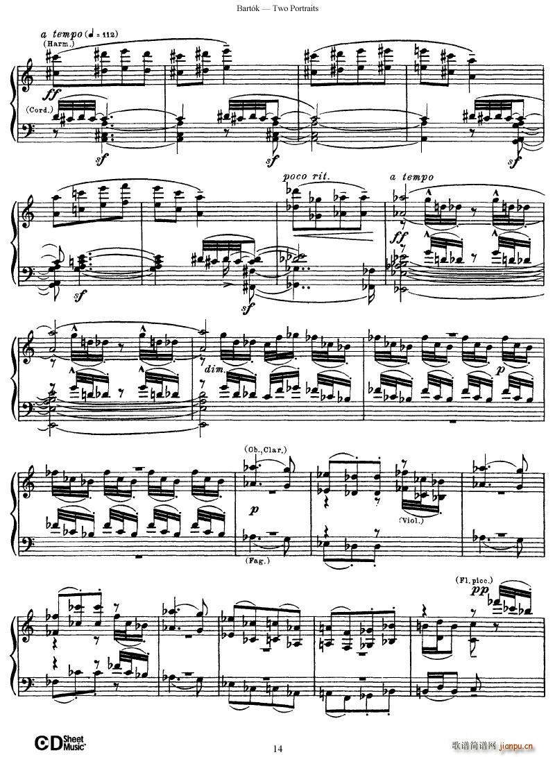 Bartok SZ 37 Two Portraits op 514