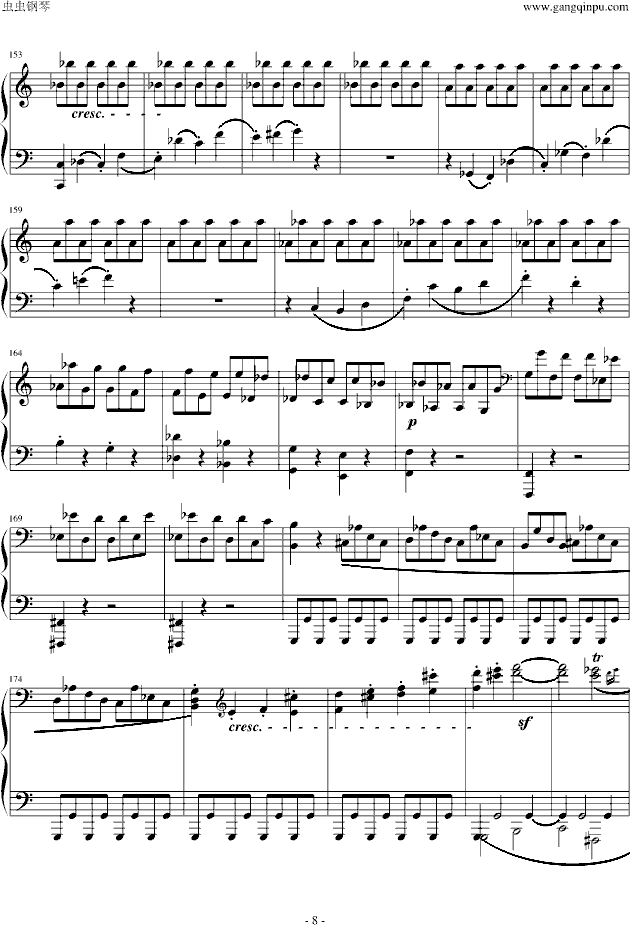 悲怆奏鸣曲第一乐章-钢琴谱(钢琴曲)-贝多芬-beethoven8