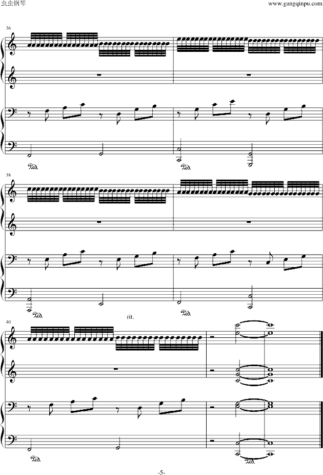 卡农（四手联弹）-钢琴谱(钢琴曲)-帕赫贝尔-Pachelbel5