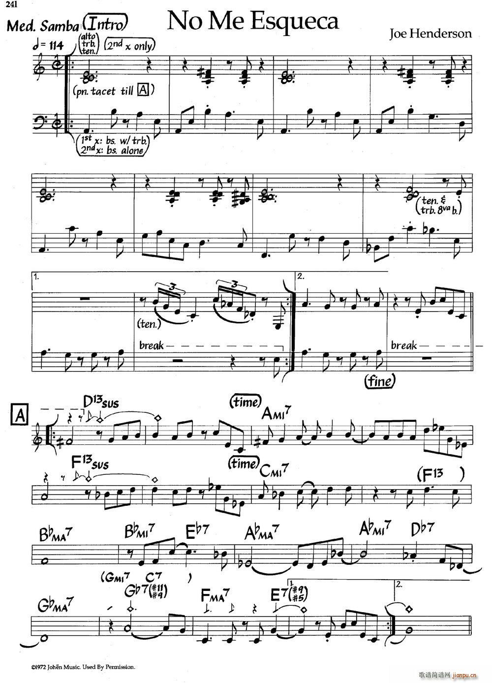 No Me Esqueca（爵士钢琴曲）1