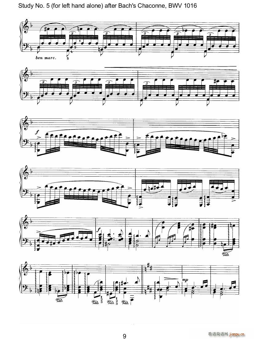 Bach Brahms BWV1016 Chaconne as Etude 5 left hand17