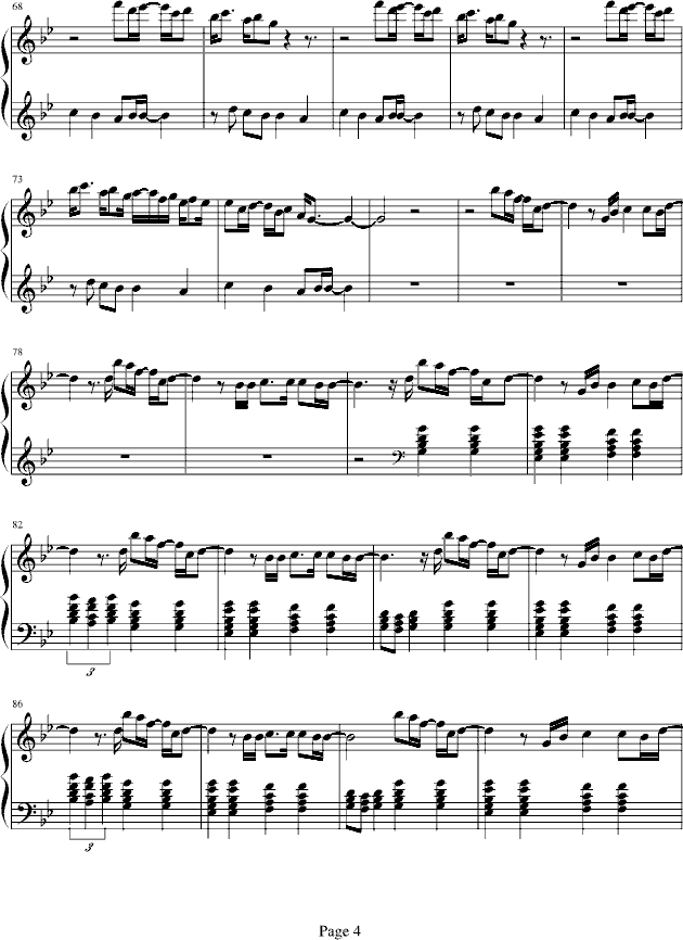 圣斗士 冥王篇―《地球仪》-钢琴谱(钢琴曲)-圣斗士4