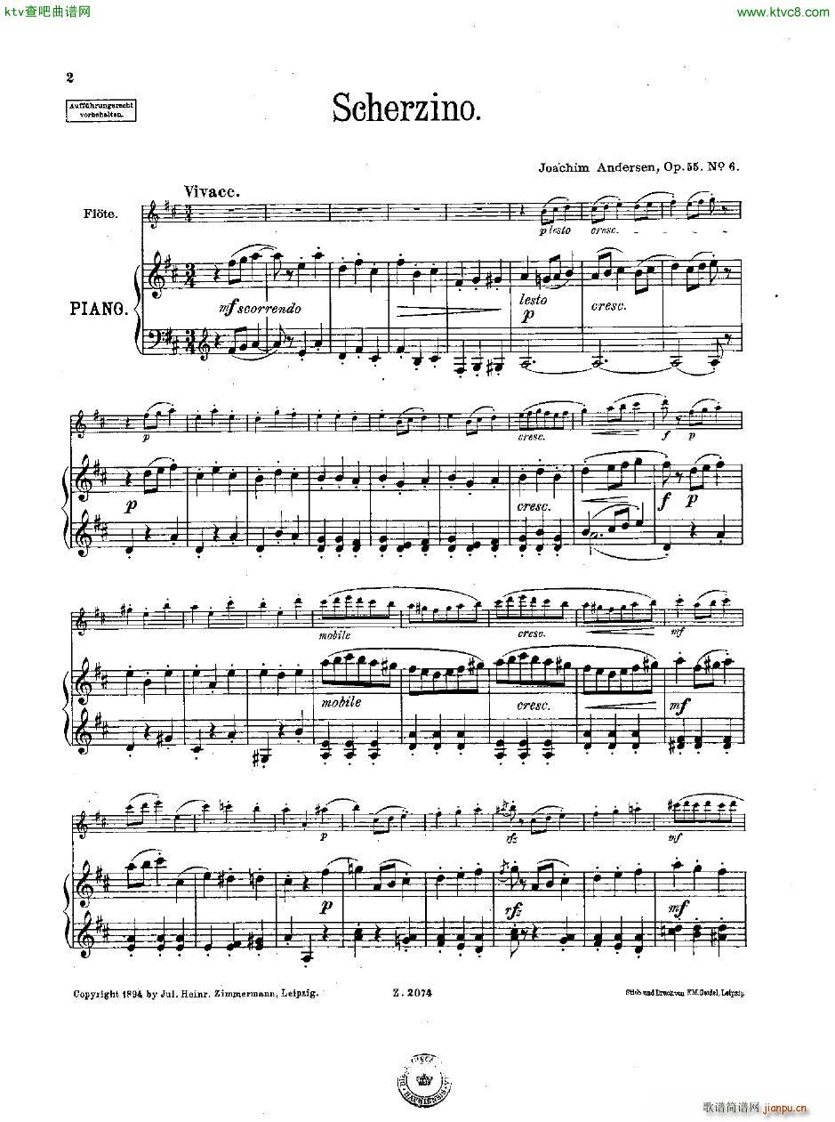 Andersen op 55 Acht Vortragsstücke fl pno38