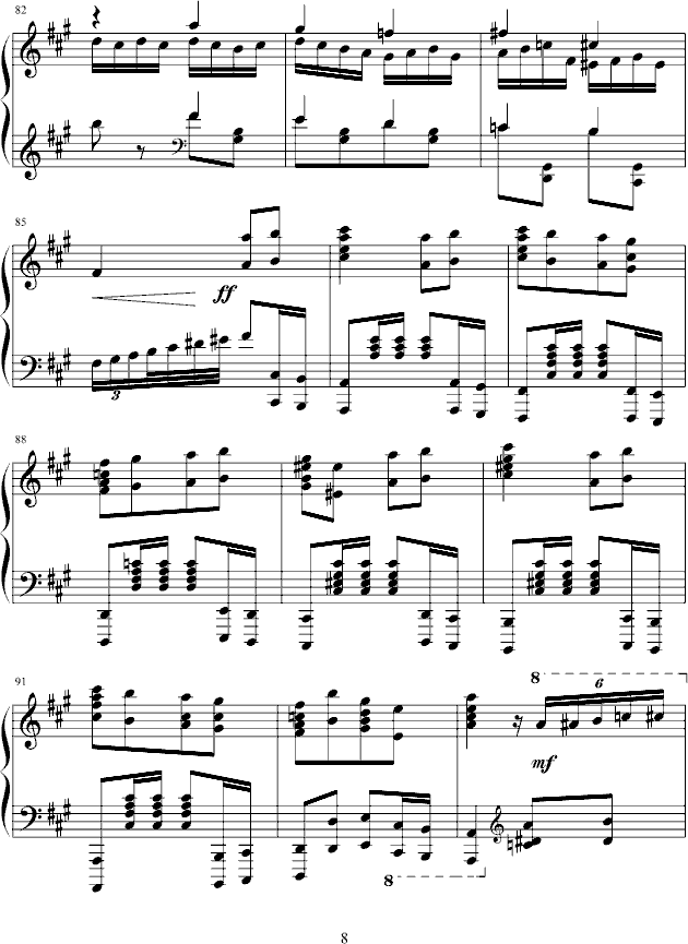瓦洛多斯改编莫扎特《土耳其进行曲》-钢琴谱(钢琴曲)-莫扎特8