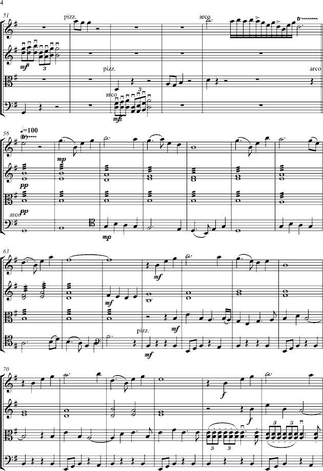 弦乐四重奏小品-钢琴谱(钢琴曲)-扬江4