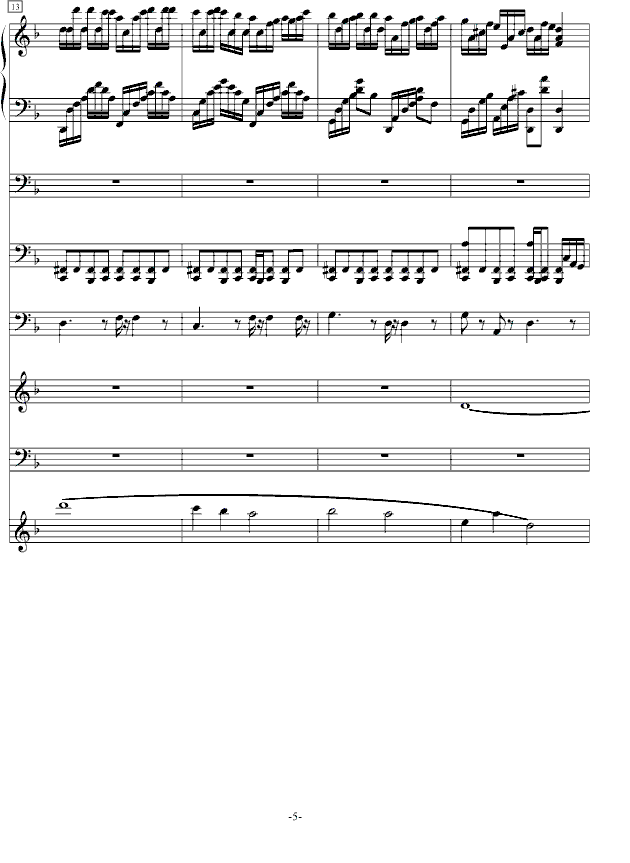 今天你开心了吗-钢琴谱(钢琴曲)-文武贝5