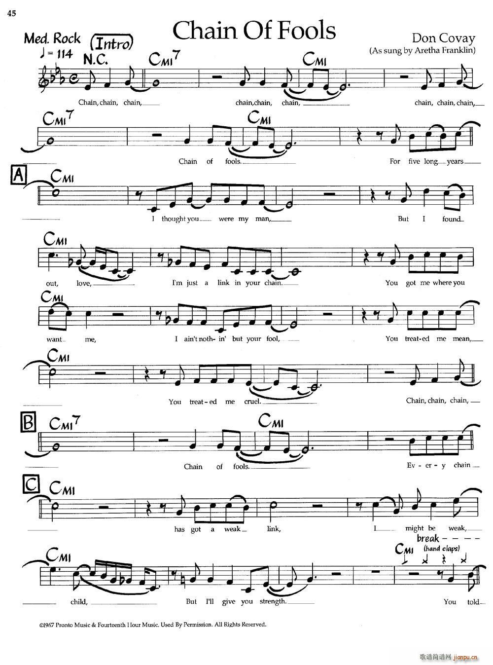 Chain Of Fools(爵士钢琴曲)1