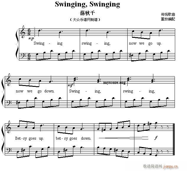 英文儿歌弹唱 Swinging Swinging(荡秋千)1