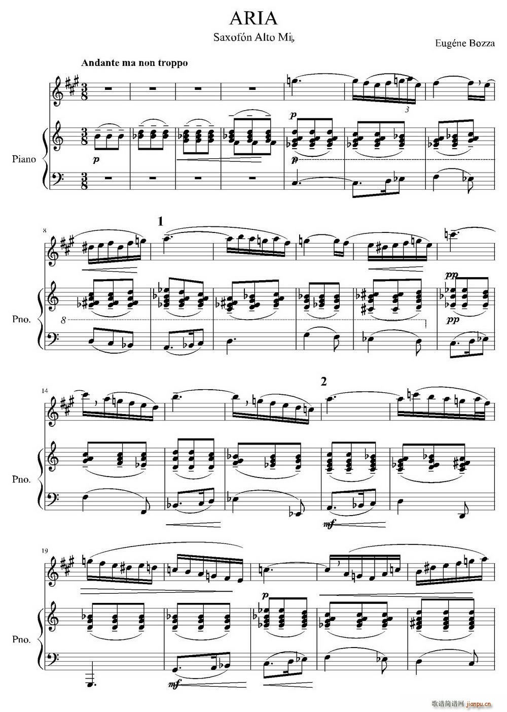 Aria 咏叹调(萨克斯 钢琴)1