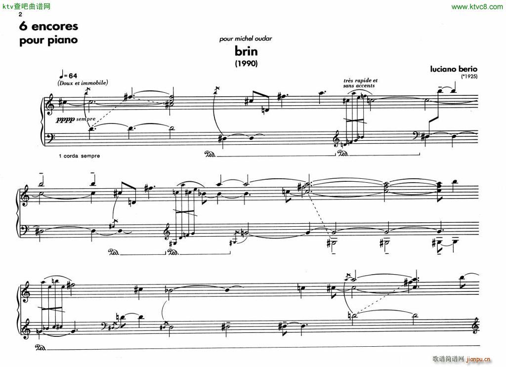 Berio 6 Encores for Piano2