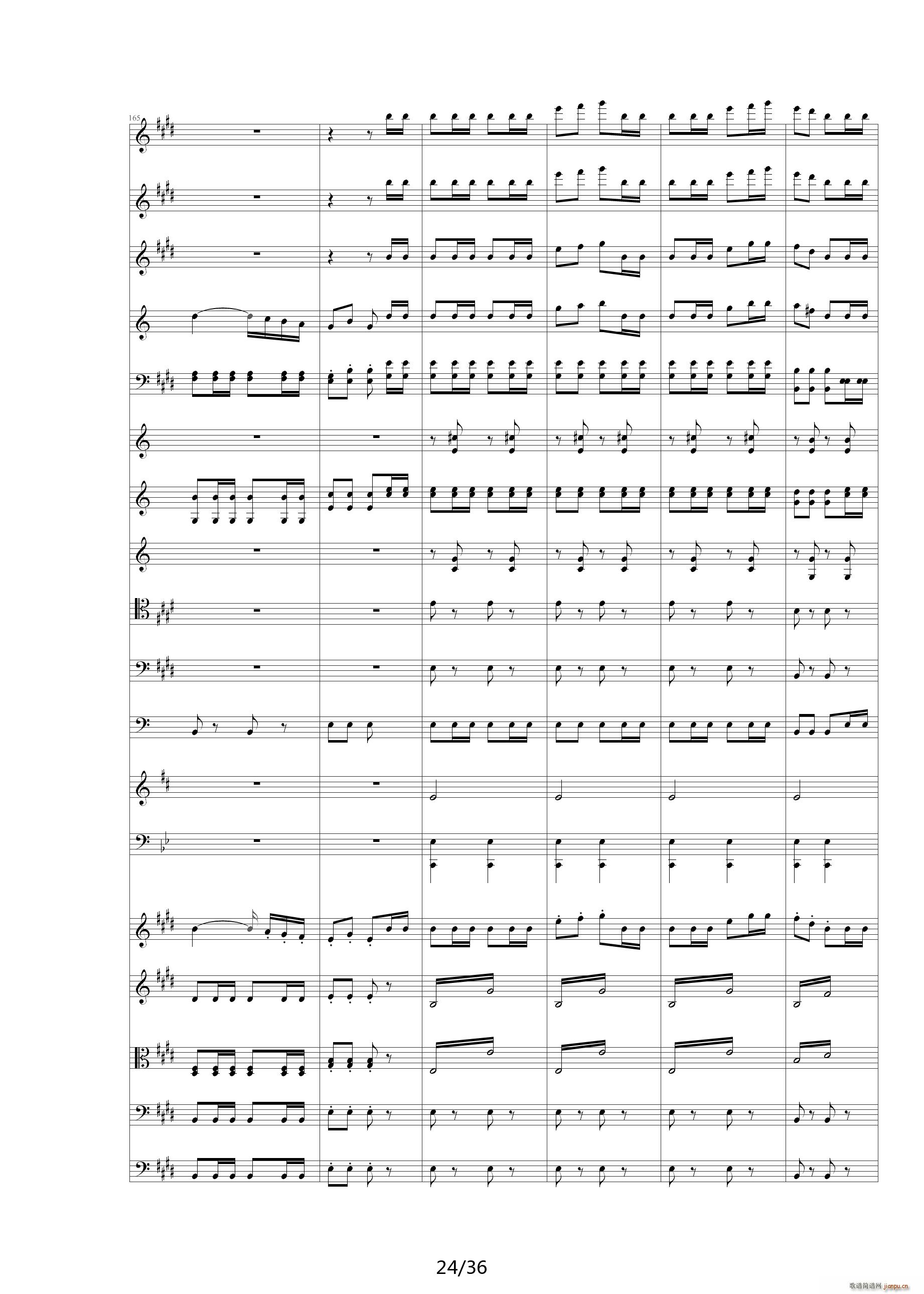 威廉退尔序曲原版扒谱 E调24