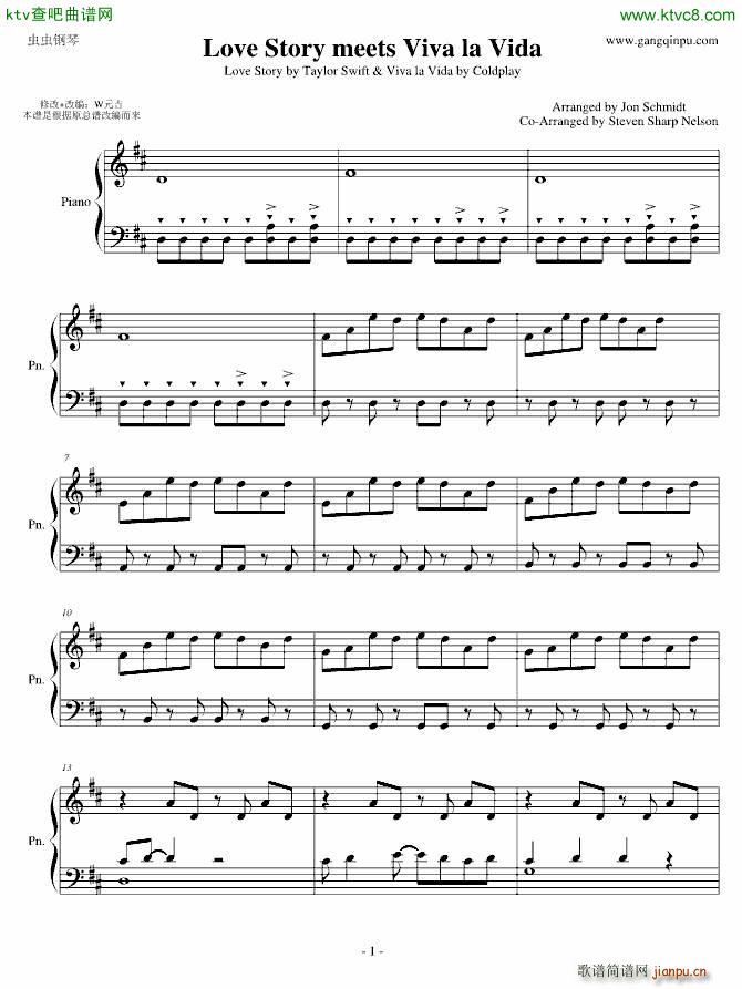 Love Story meets Viva la Vida 钢琴独奏_coldplay1