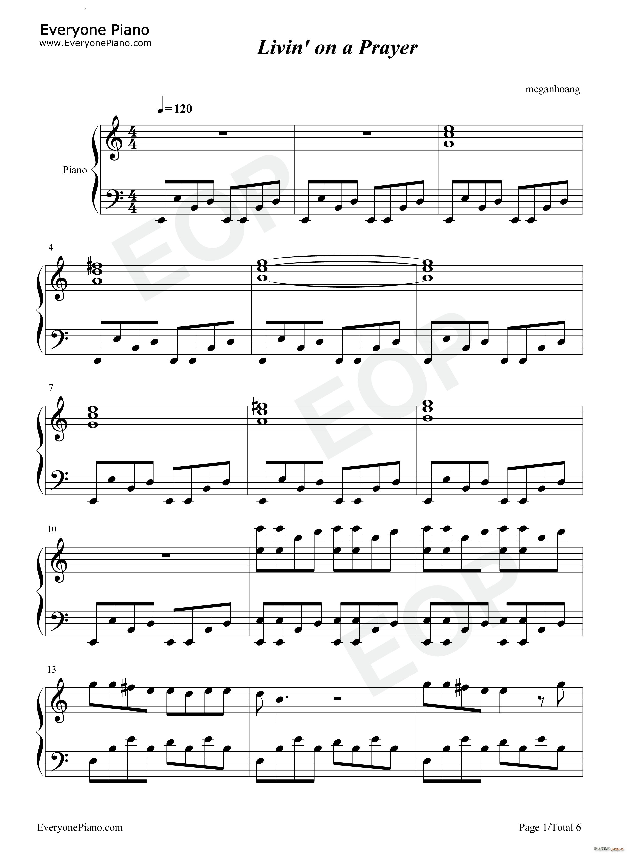 Livin on a Prayer 以祈祷为生简单版_Bon Jovi1
