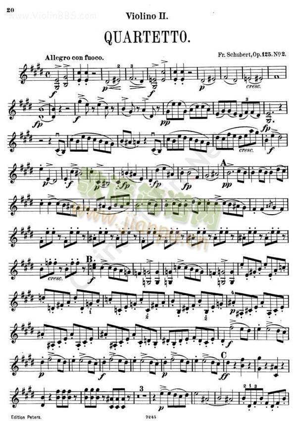 四重奏《QUARTETTO Op.125.No.2》第二小提琴1