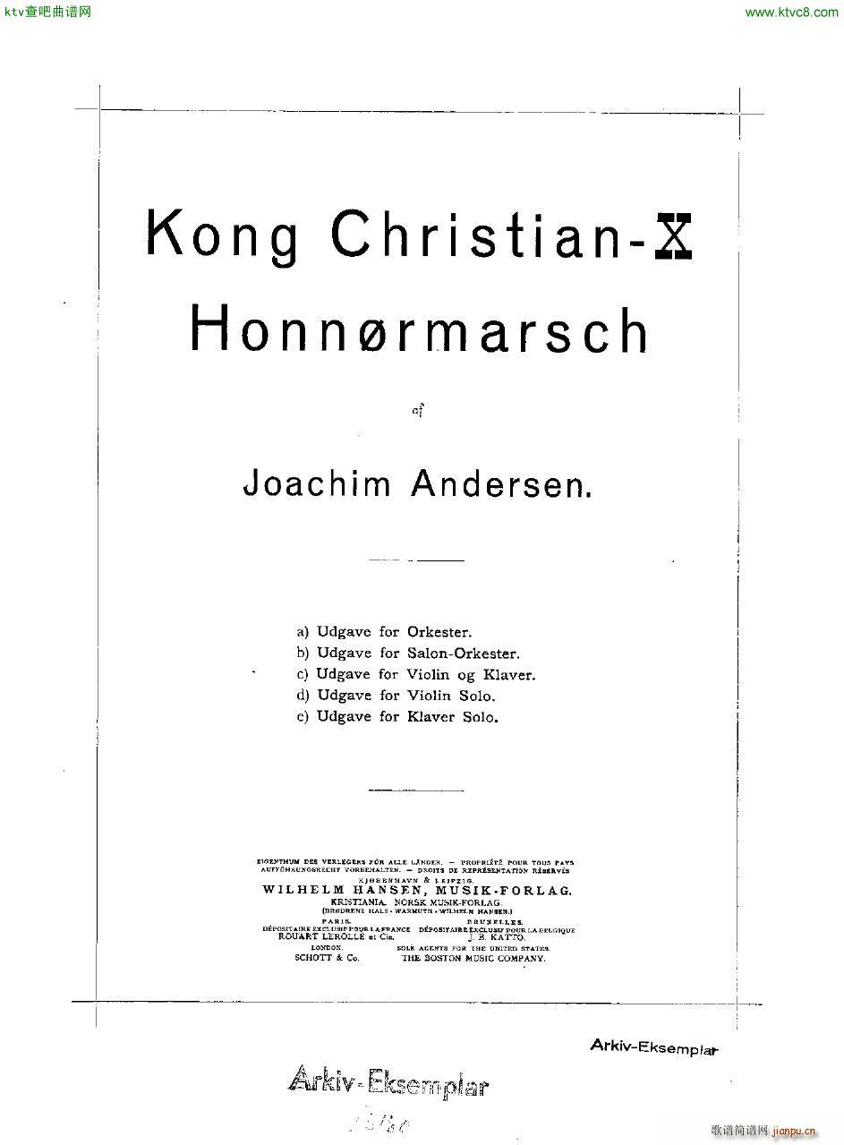 Andersen Kong Christian X Honn rmarsch orch1
