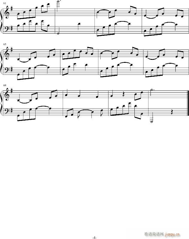 G大调钢琴曲_梦的世界4