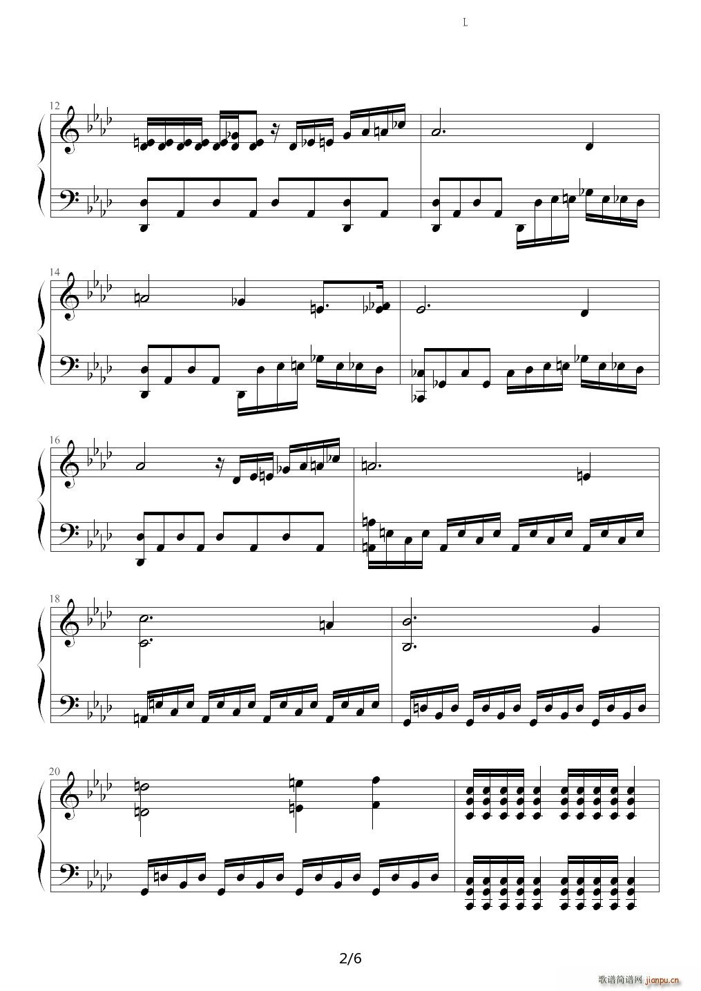 英雄联盟主题曲（钢琴版） 降A调2
