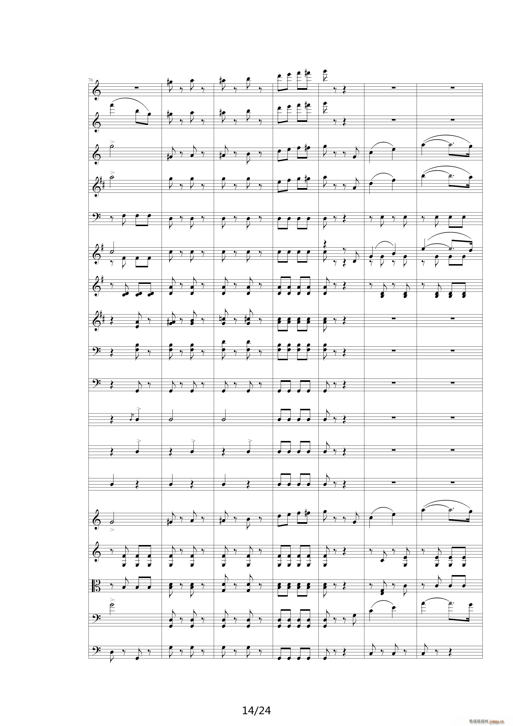 雷鸣电闪波尔卡(管弦乐总谱 分谱)(00雷鸣电闪波尔卡-Orchestra)14