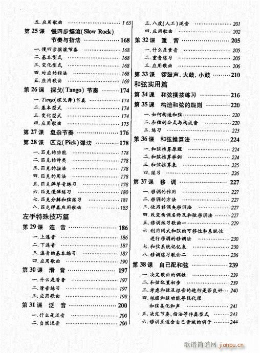 民谣吉他经典教程目录1-203