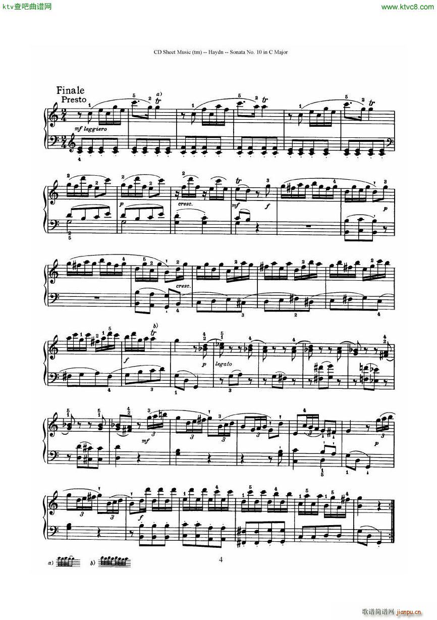 Haydn Joseph Sonata no 10 in C Major4
